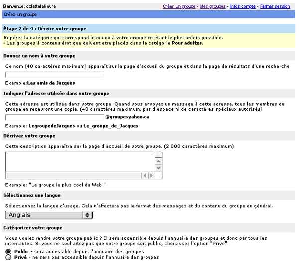 Exemple avec Yahoo!