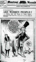 Are Women People? Hum! Le simple fait que votre poux ait commis l'adultre ne vous donne pas automatiquement droit  la sparation de corps. Mais lui - le mari - a droit  cette sparation dans le cas o la femme est infidle... Montreal Herald, 29 novembre 1929