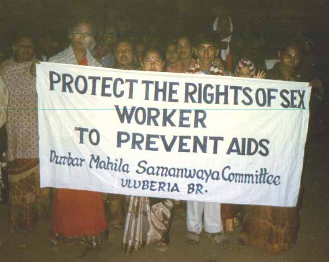 Manifestation des travailleuses du sexe du Durbar Mahila Samanwaya Commitee  Kolkata le 2 dcembre 2003